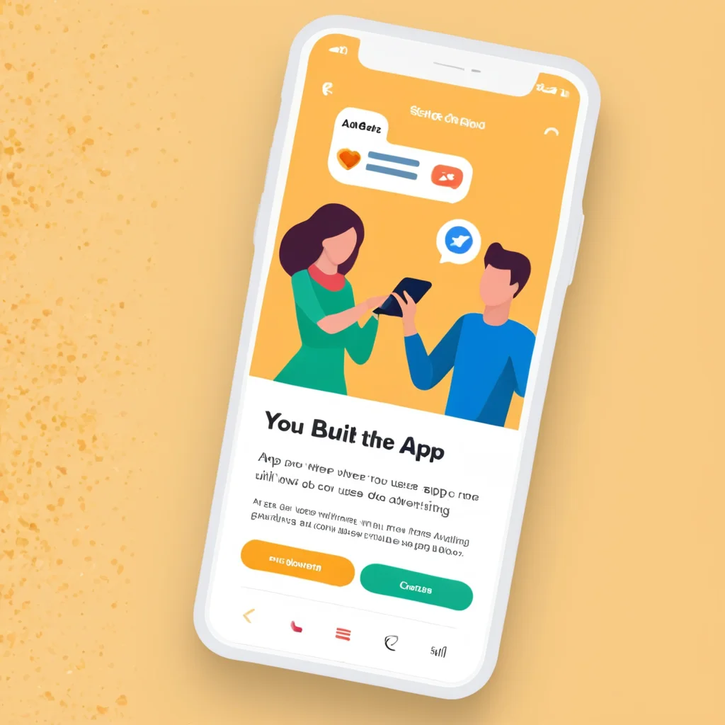 A mobile app concept representing the moment after a developer has built a product